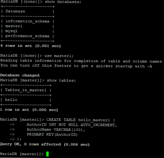 Database changed. Database changed